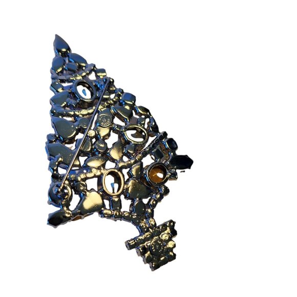 Nicky Butler Vintage England Christmas Tree Brooch Pin Crystal Rhinestone Rare - Picture 14 of 15